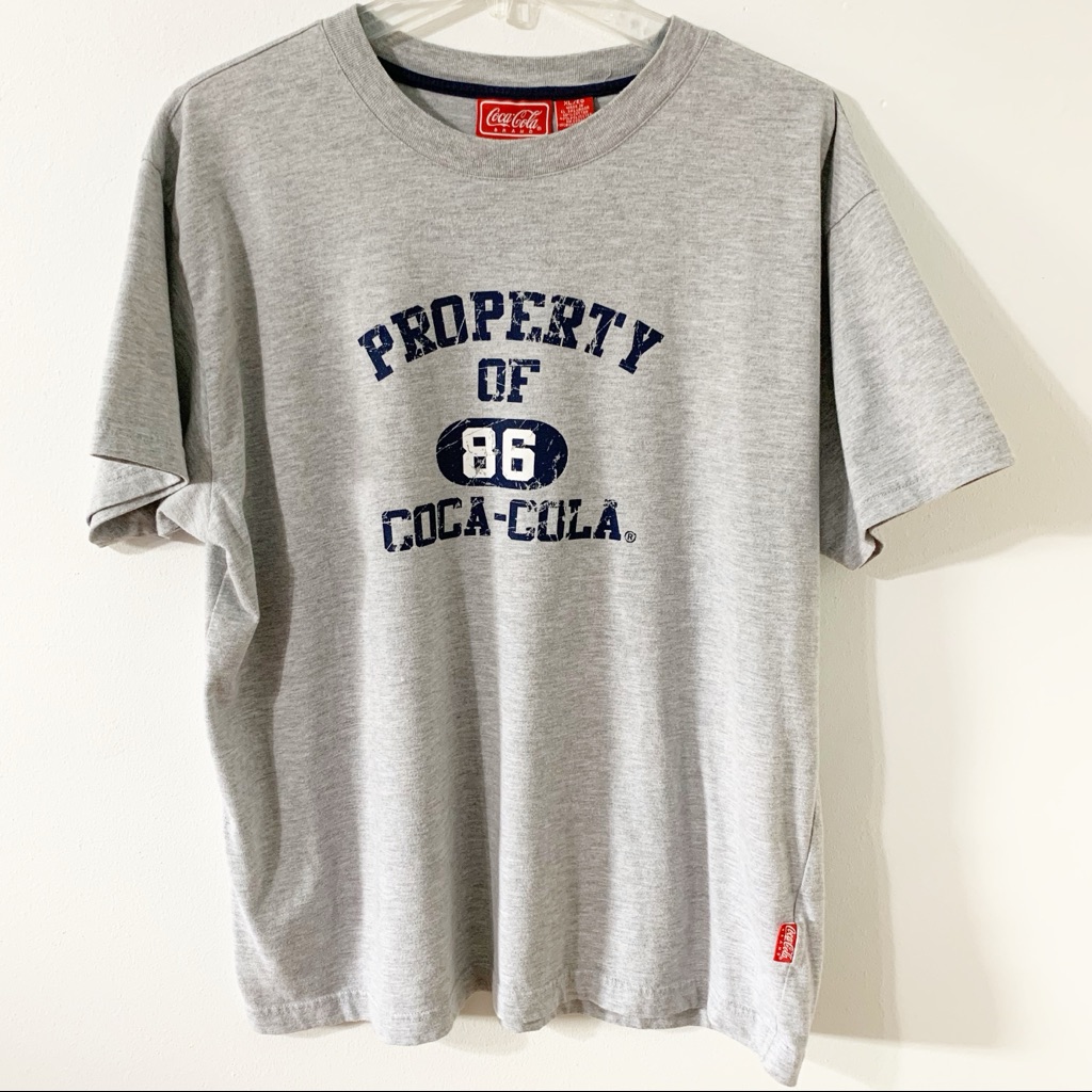 Coca Cola Brand Property Of Cocoa Cola Graphic Short Sleeve Tee Crewneck Gray